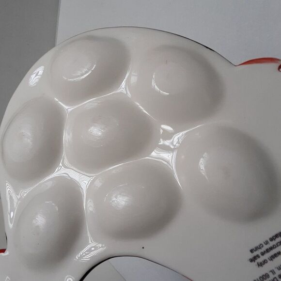 Vintage Ceramic Chicken Rooster Devil Egg Tray - Picture 8 of 10